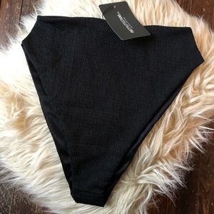 PrettyLittleThing Black High Waisted Bikini Bottom